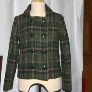 Relativity plaid jacket green brown XL